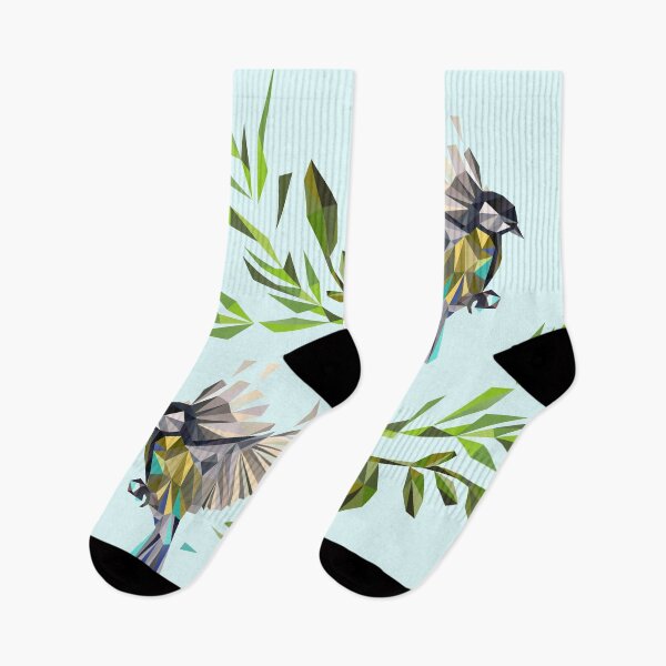 Item preview, Geometric Nature with Birds Pattern (blue tit and goldcrest) designed and sold by XOOXOO.