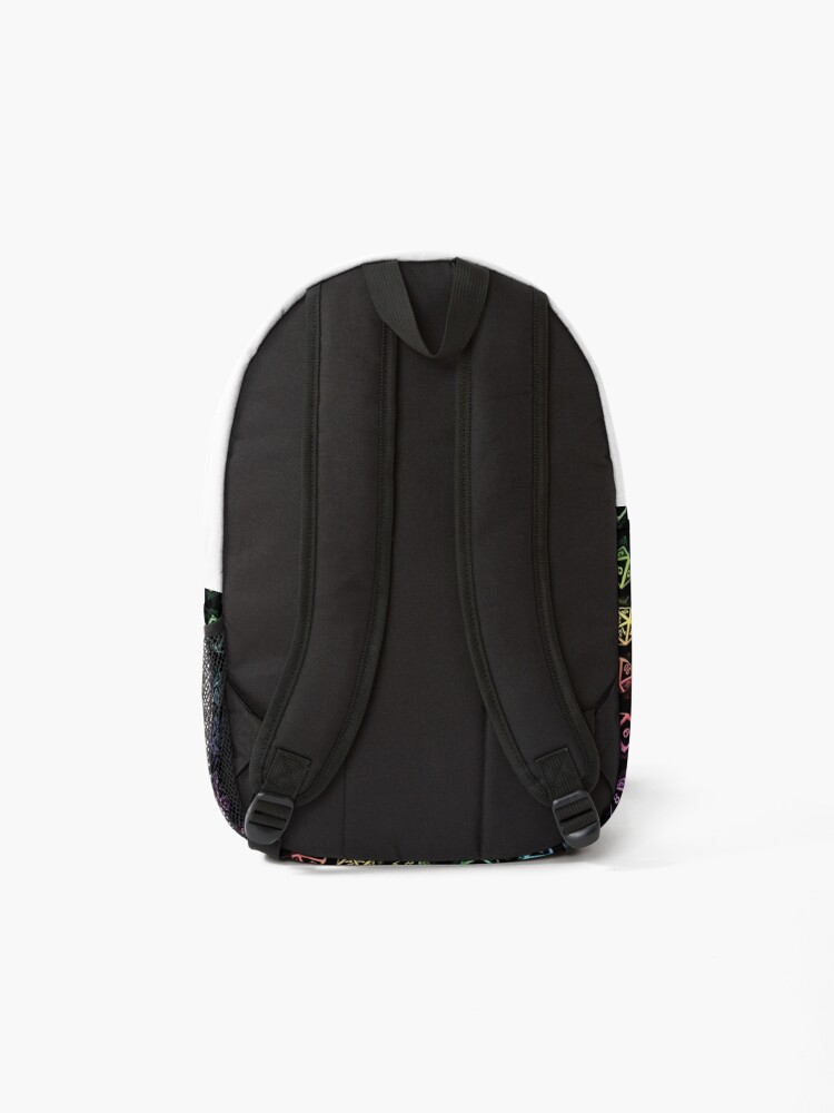 Alternate view of D20 Dice Set Pattern (Rainbow) Backpack