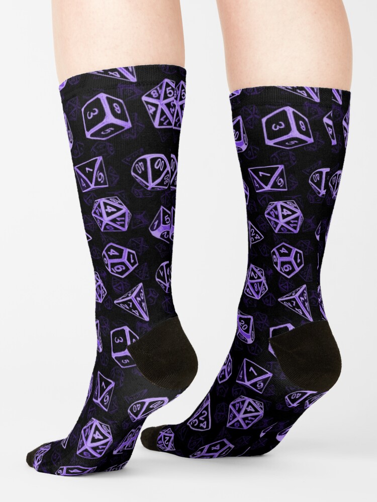 Alternate view of D20 Dice Set Pattern (Purple) Socks