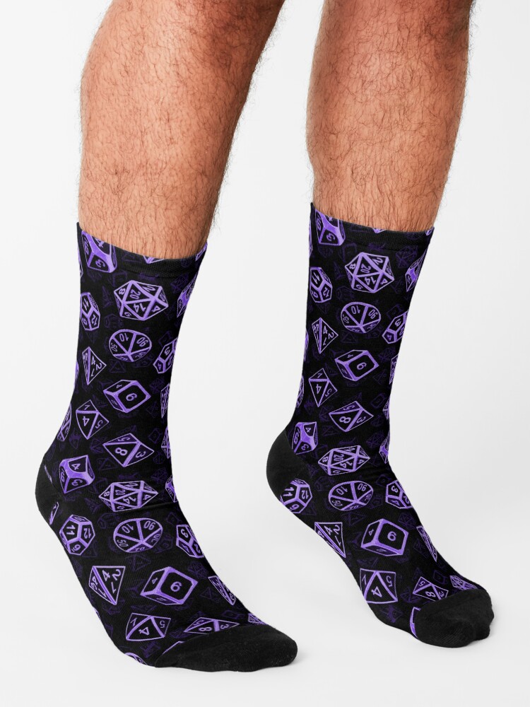 Alternate view of D20 Dice Set Pattern (Purple) Socks
