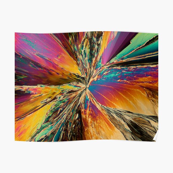 Citric Acid Crystals Microscope Photo Poster
