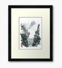 Misty Valley Traditional Chinese Landscape Framed Print