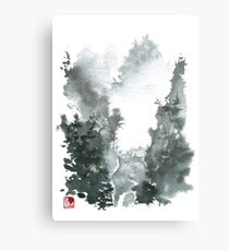 Misty Valley Traditional Chinese Landscape Metal Print