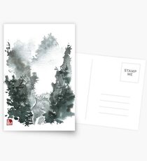 Misty Valley Traditional Chinese Landscape Postcards