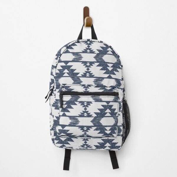 Item preview, Navy blue and white brushed tribal kilim pattern with texture - abstract geometric pattern designed and sold by misentangled.