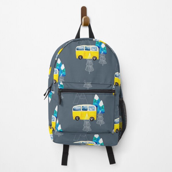 Item preview, Camping with the Retro Van Bus between forest and mountains designed and sold by Scandi Shop .