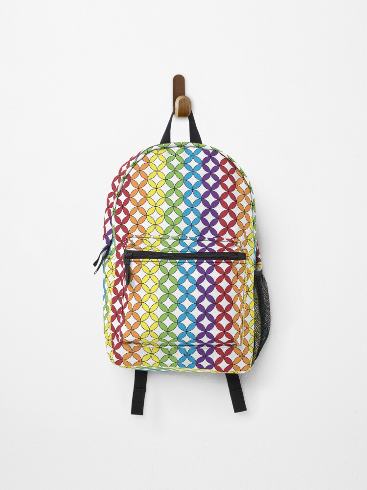 Thumbnail 1 of 3, Backpack, Small rainbow circles designed and sold by Raspberry-Cat.