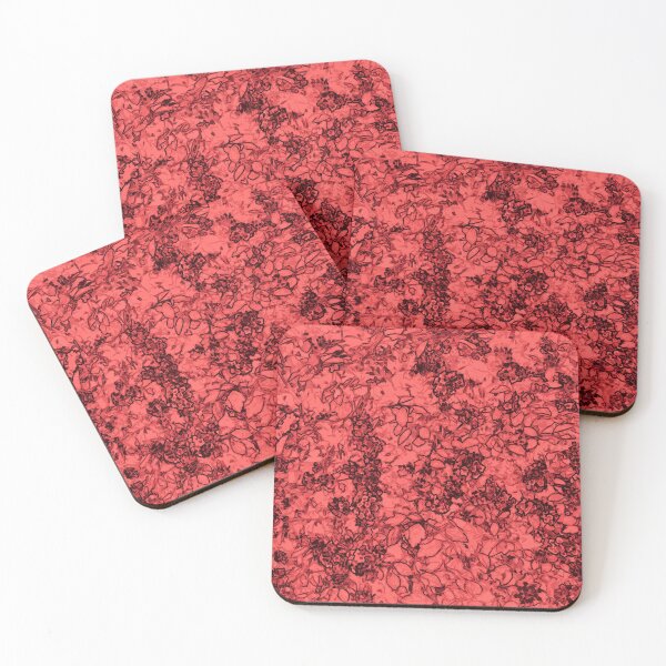 Item preview, Brick red flowers and leaves designed and sold by TomateCerise.