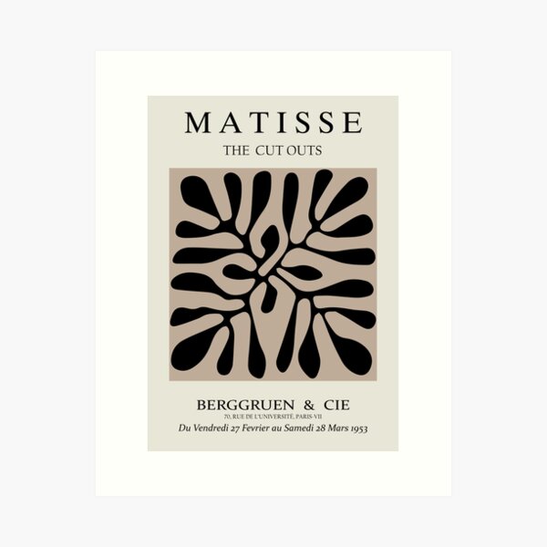  Henri Matisse - The Cutouts - Brown & Black - Prints Art Print