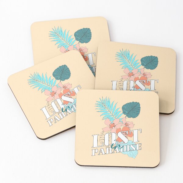 Item preview, Lost in paradise Blue and pink Tropical Hawaiian Plants designed and sold by javes93.