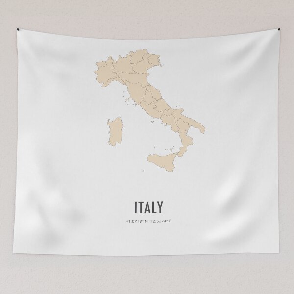 Item preview, Italy Minimalist Map in Cream designed and sold by Fernando G..
