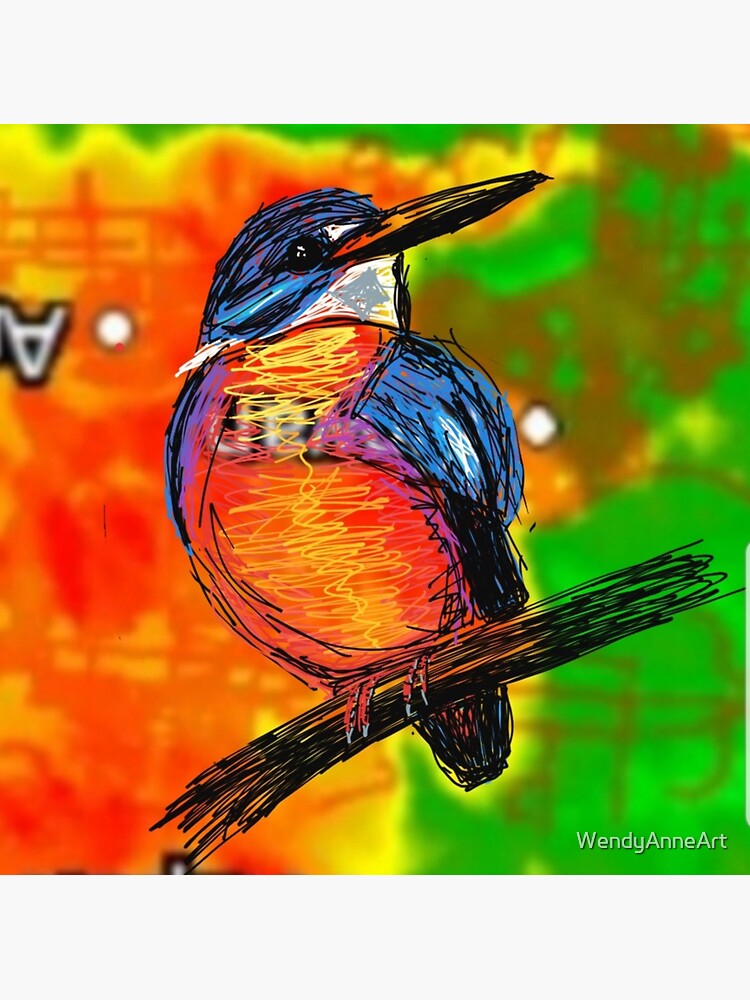 "Kingfisher Weather Map Animals" Sticker for Sale by WendyAnneArt
