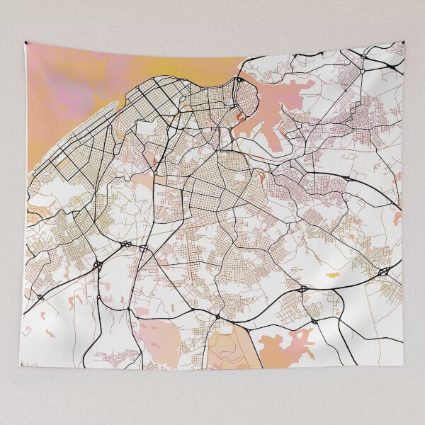 Item preview, Havana Cuba Street Map Art Color designed and sold by IvonDesign.