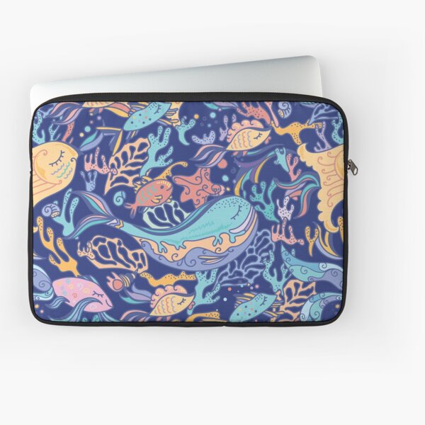 Hawaiian Sea Life Seamless Pattern Laptop Sleeve