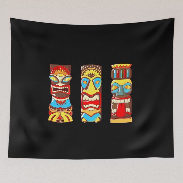 Item preview, 3 Tiki Gods Totems Idols Retro Tropical Polynesian designed and sold by funnytshirtemp.