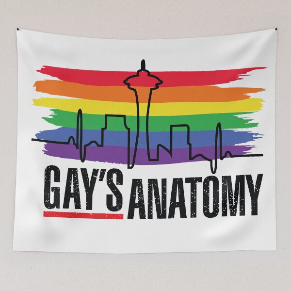 Item preview, Gay's anatomy logo (Heartbeat skyline) designed and sold by RainbowCraft.