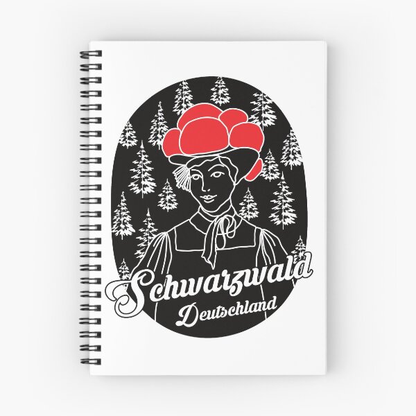 Item preview,  evergreen forests and picturesque villages. He is often associated with fairy tales. The design shows a woman in traditional dress and a bollen hat in front of a forest with fir trees. designed and sold by Moritz Schwäble.