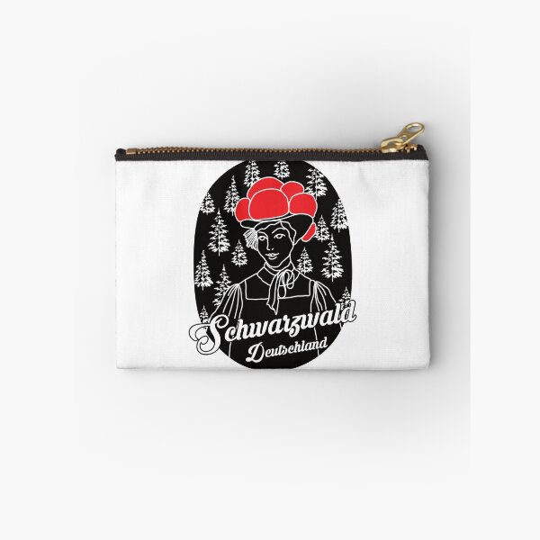 Item preview,  evergreen forests and picturesque villages. He is often associated with fairy tales. The design shows a woman in traditional dress and a bollen hat in front of a forest with fir trees. designed and sold by Moritz Schwäble.