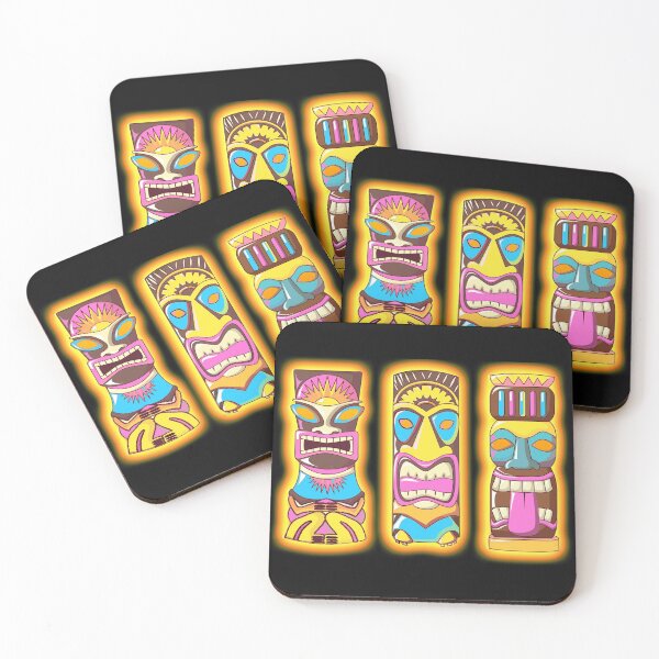 Item preview, 3 Tiki Gods Totems Idols Retro Tropical Polynesian designed and sold by funnytshirtemp.