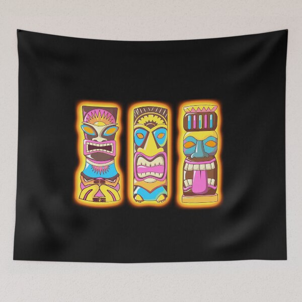 Item preview, 3 Tiki Gods Totems Idols Retro Tropical Polynesian designed and sold by funnytshirtemp.