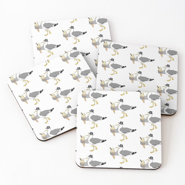 Item preview, Kiss Me Quick Seagull with Ice Cream Pattern 1 designed and sold by Helen McCartney Designs.