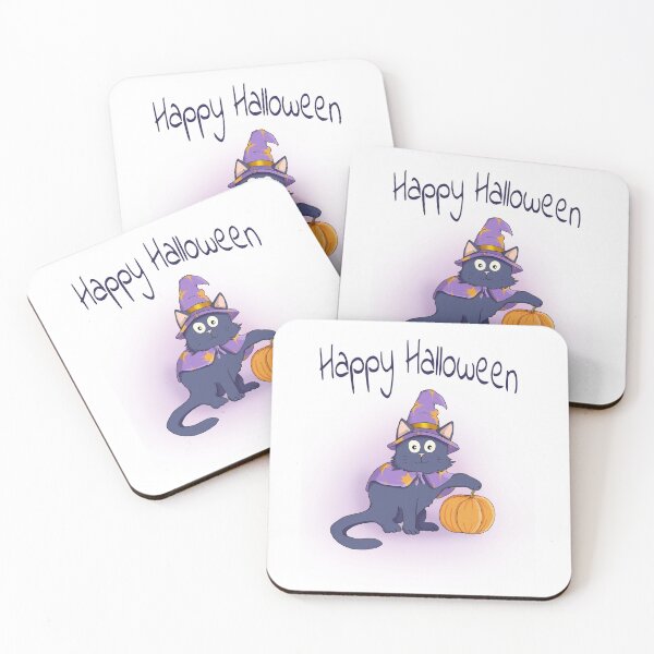Item preview, Happy Halloween Wizard Cat with Pumpkin designed and sold by Creacats.