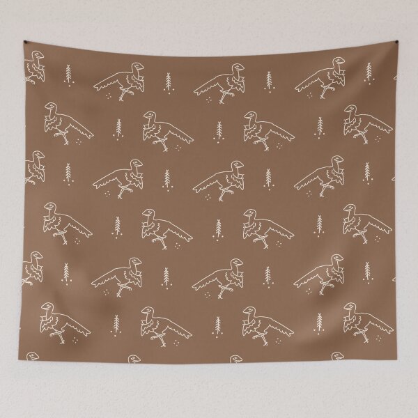 Item preview, Archaeopteryx dinosaur with plant gender neutral baby pattern. Simple whimsical minimal earthy 2 tone color. Kids nursery or boho cartoon animal fashion. designed and sold by Limolida.