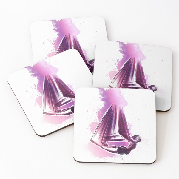 Item preview, flying colors 10 // pink watercolor aerial yoga art designed and sold by missninjacookie.