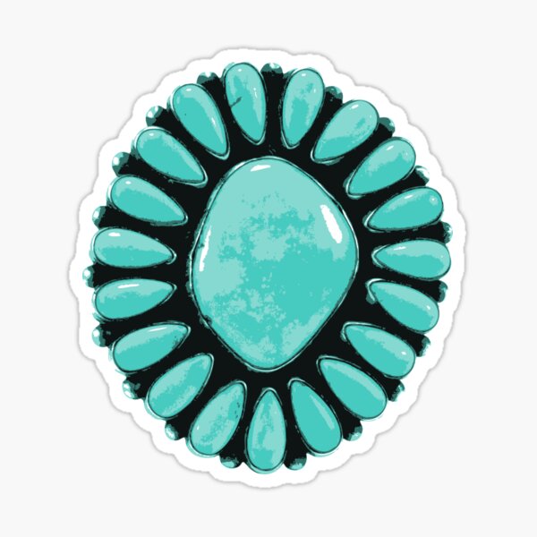 Native American Inspired Turquoise Jewelry Cluster Sticker