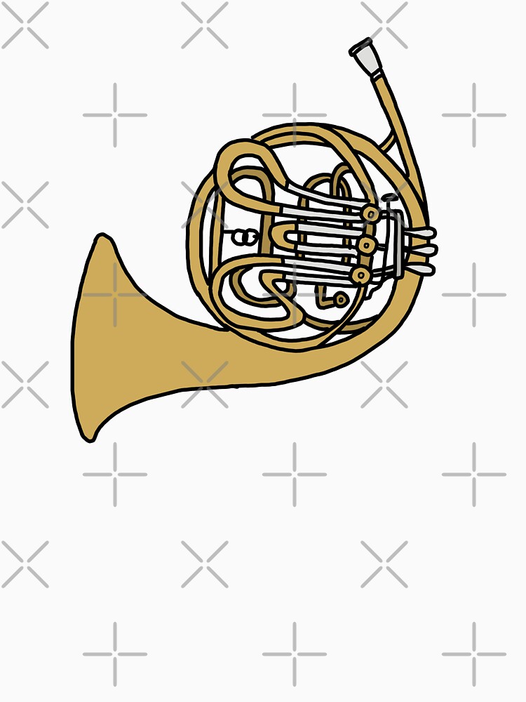 Colorful French Horn Line Art by bassoongirl123