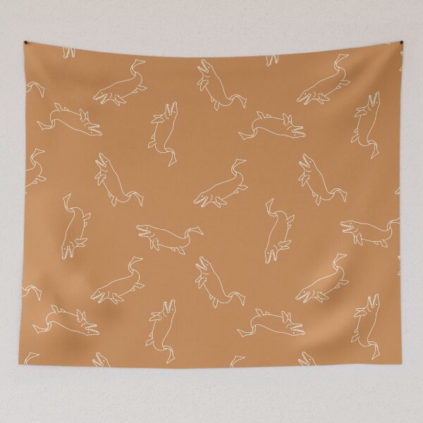 Item preview, Mosasaurus dinosaur gender neutral baby pattern. Simple whimsical minimal earthy 2 tone color. Kids nursery or boho cartoon animal fashion. designed and sold by Limolida.