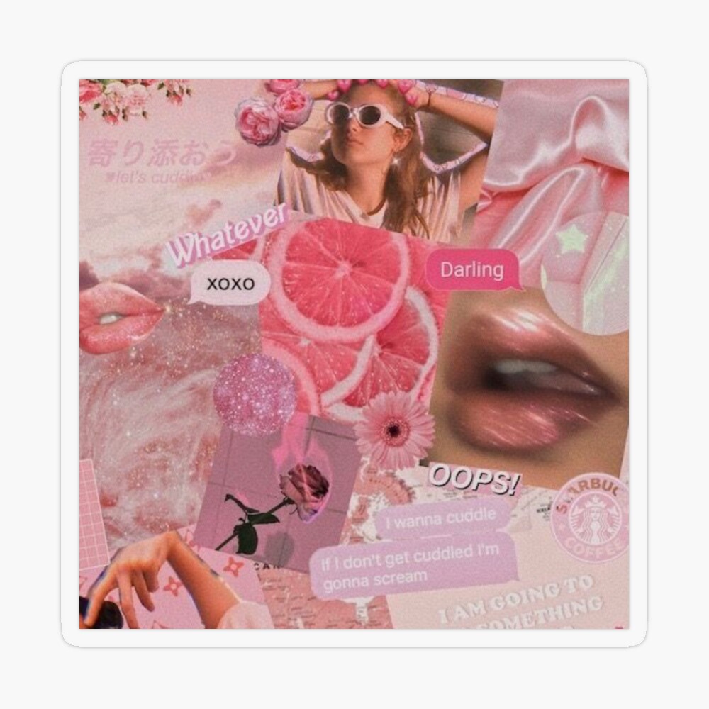 120 PINK BOUJEE BADDIE Collage Aesthetic. Trendy Vogue 