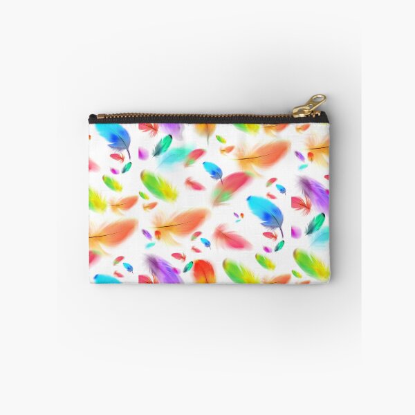 Item preview, Feathers pattern colourful rainbow colors on white background  designed and sold by GoodyLeo.