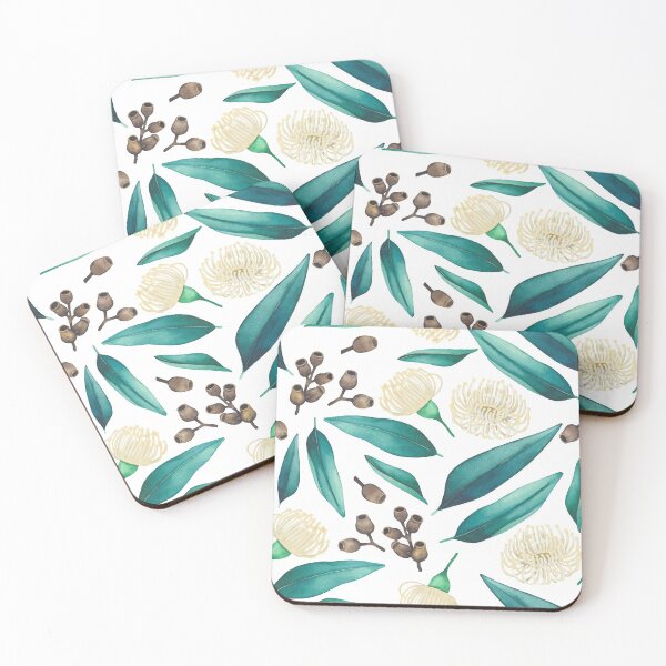 Item preview, Collection of watercolor eucalyptus flowers and leaves designed and sold by Ekaterina Glazkova.