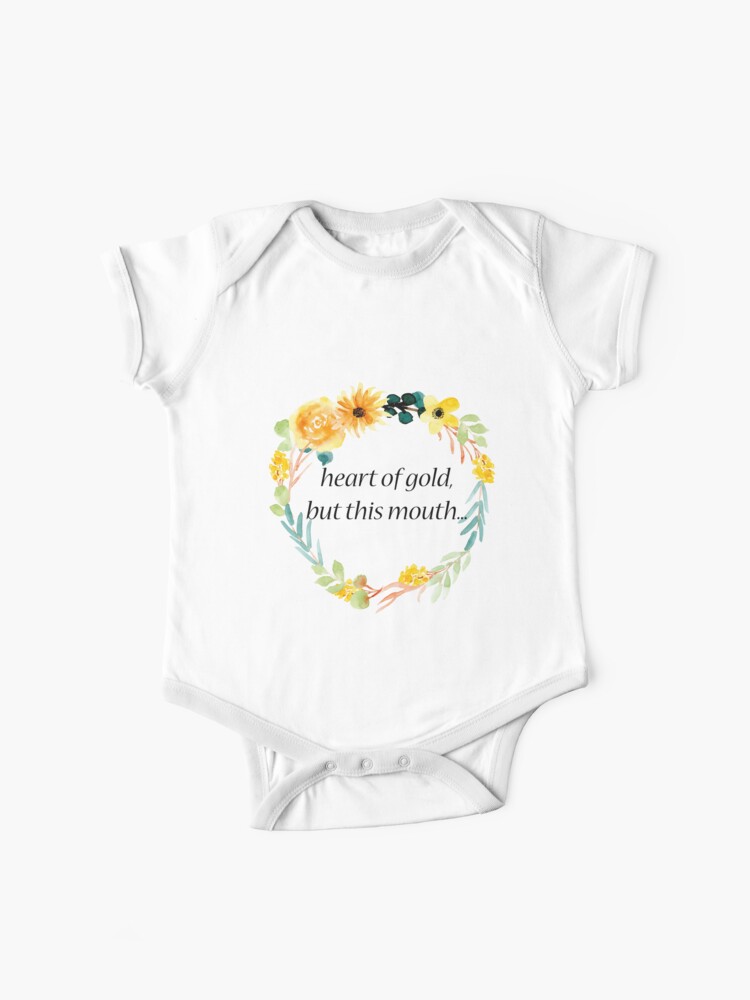 Heart Of Gold But This Mouth Baby One Piece By Cindersrose Redbubble