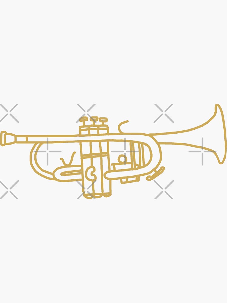 Gold Trumpet Line Art by bassoongirl123