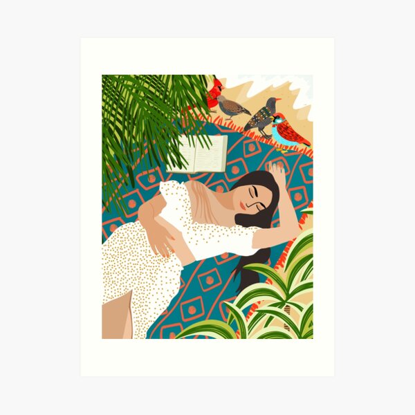 Beach. Read. Sleep. Repeat. #illustration Art Print