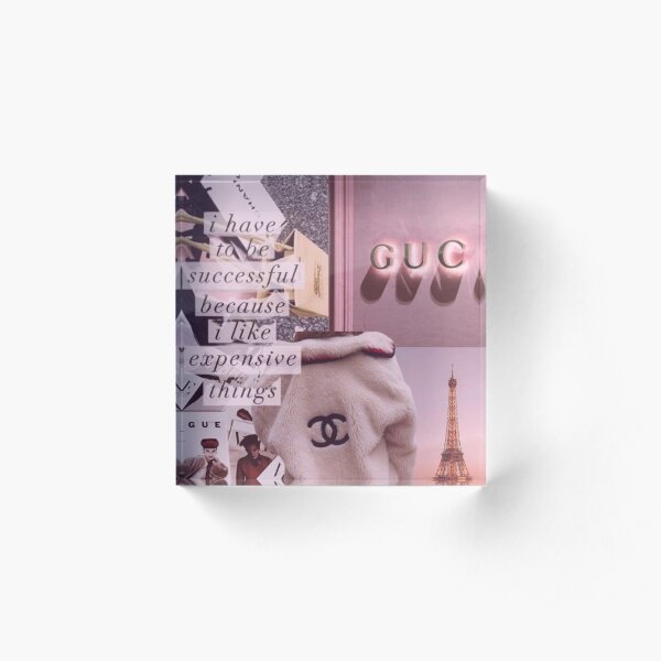 Boujee aesthetic collage Acrylic Block
