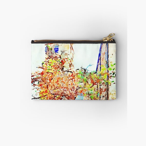 Item preview, Teramo: bell tower and old men sitting on benches under tree designed and sold by Giuseppe Cocco.