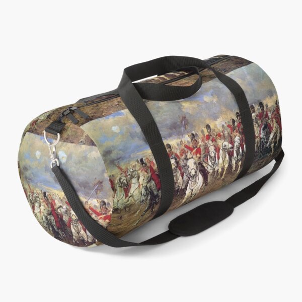 Scotland Forever! 1881, Battle of Waterloo, Lady Butler, Charge of the Royal Scots Greys. Duffle Bag