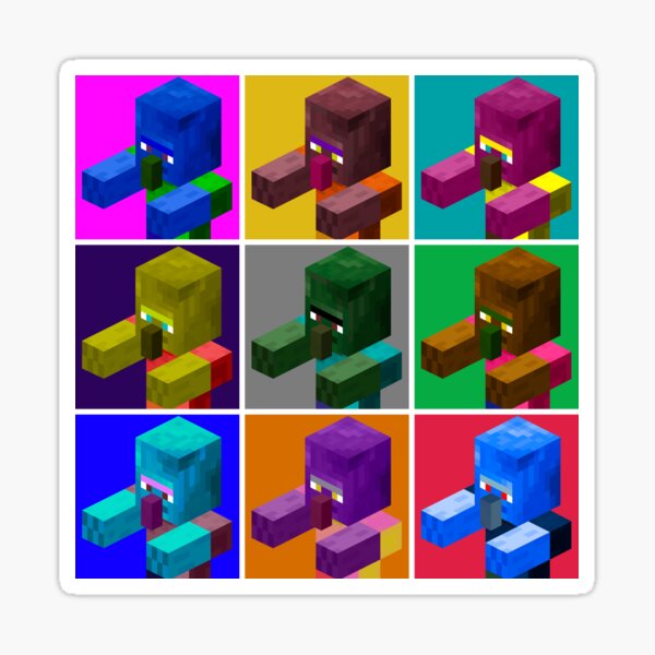 Minecraft Undead Character Pop Art Sticker