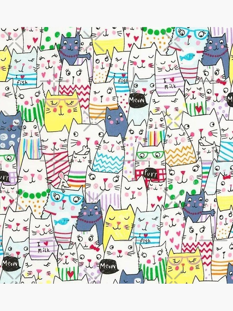 "Funny Cat Patterns " Sticker by Abdelkarim1 Redbubble
