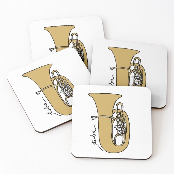 Item preview, Colorful Gold Tuba Line Art With Cursive designed and sold by bassoongirl123.