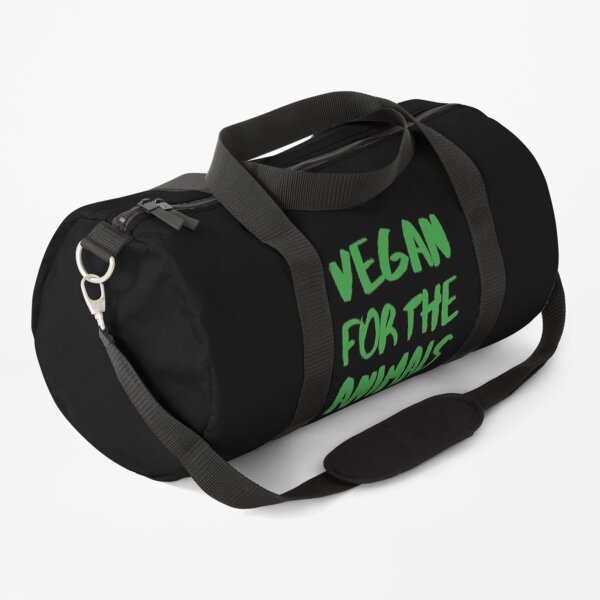 Vegan For The Animals - Green Paint Brush Style Duffle Bag