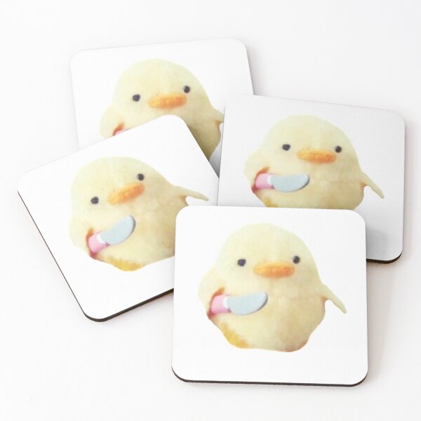 Item preview, Cute Duck with Knife Sticker designed and sold by Rainbowstickerz.