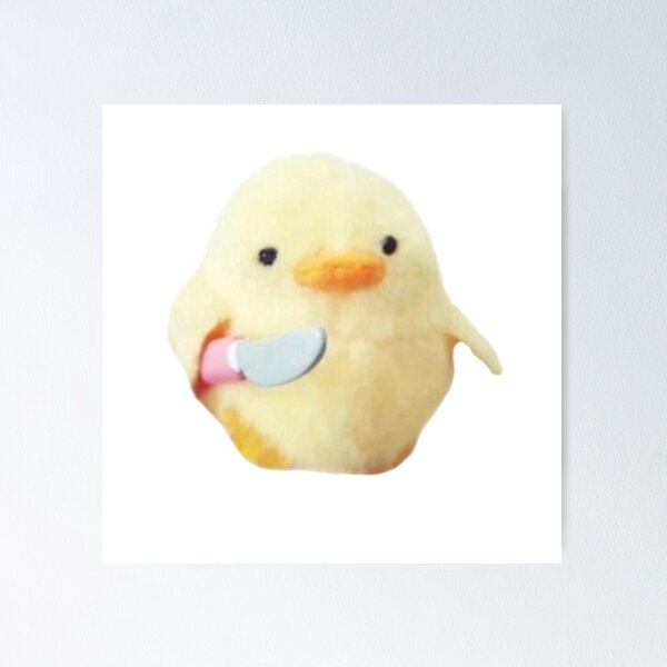 Item preview, Cute Duck with Knife Sticker designed and sold by Rainbowstickerz.