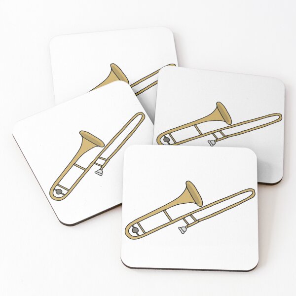Item preview, Colorful Gold Trombone Line Art designed and sold by bassoongirl123.