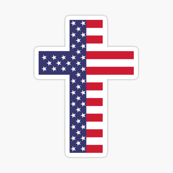 Patriotic Christian American Flag Cross Sticker For Sale By Countryway Redbubble 3548