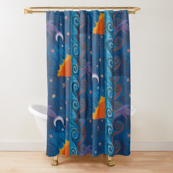 Dolphin in the Sky Shower Curtain
