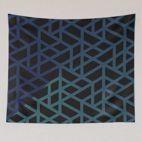Item preview, Blue Green Abstract Cubes designed and sold by Si-aidra.